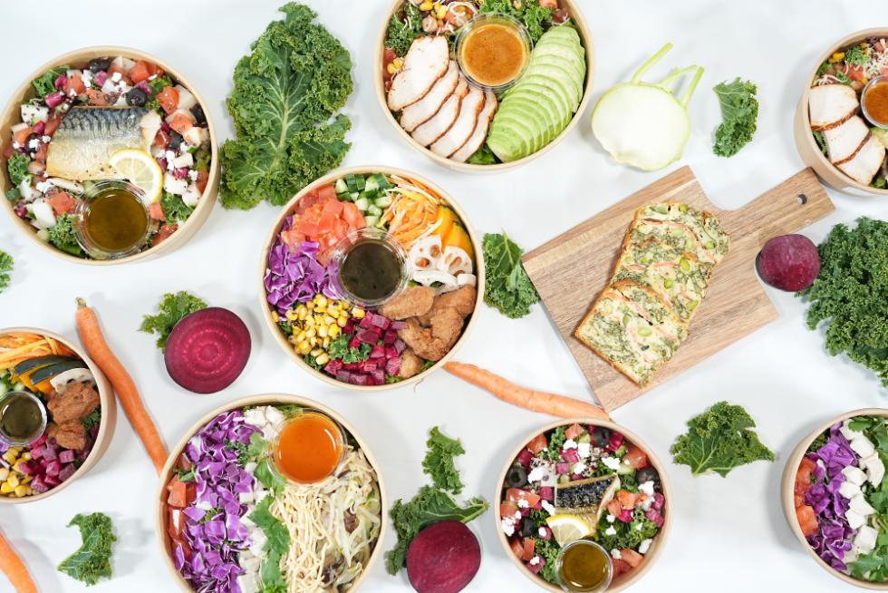 Various western vegetable based salad bowls Delicatessen items from GONNA DAYS